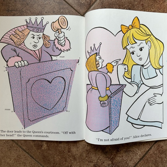 Vintage 1994 Alice in Wonderland Paint with water & dot to dot new unused - Picture 3 of 11